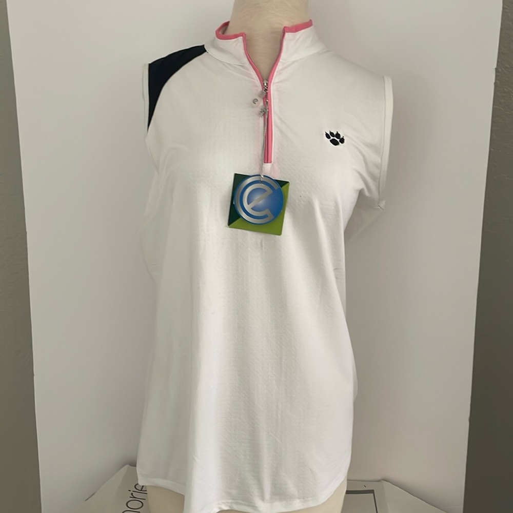 Bette&Court Ladies Sleeveless 1/4 Zip Golf Tennis Pickelball Top NWT